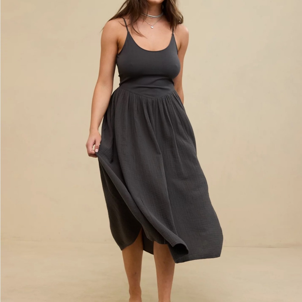Aerie Charcoal Midi Dress